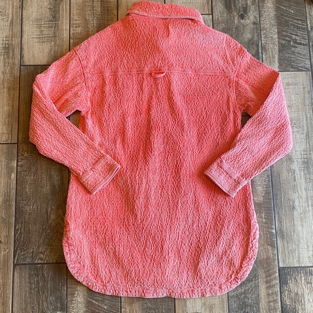 BDG Serena Orange Textured Button-Up Collared Shacket 🆕 - Picture 3 of 11